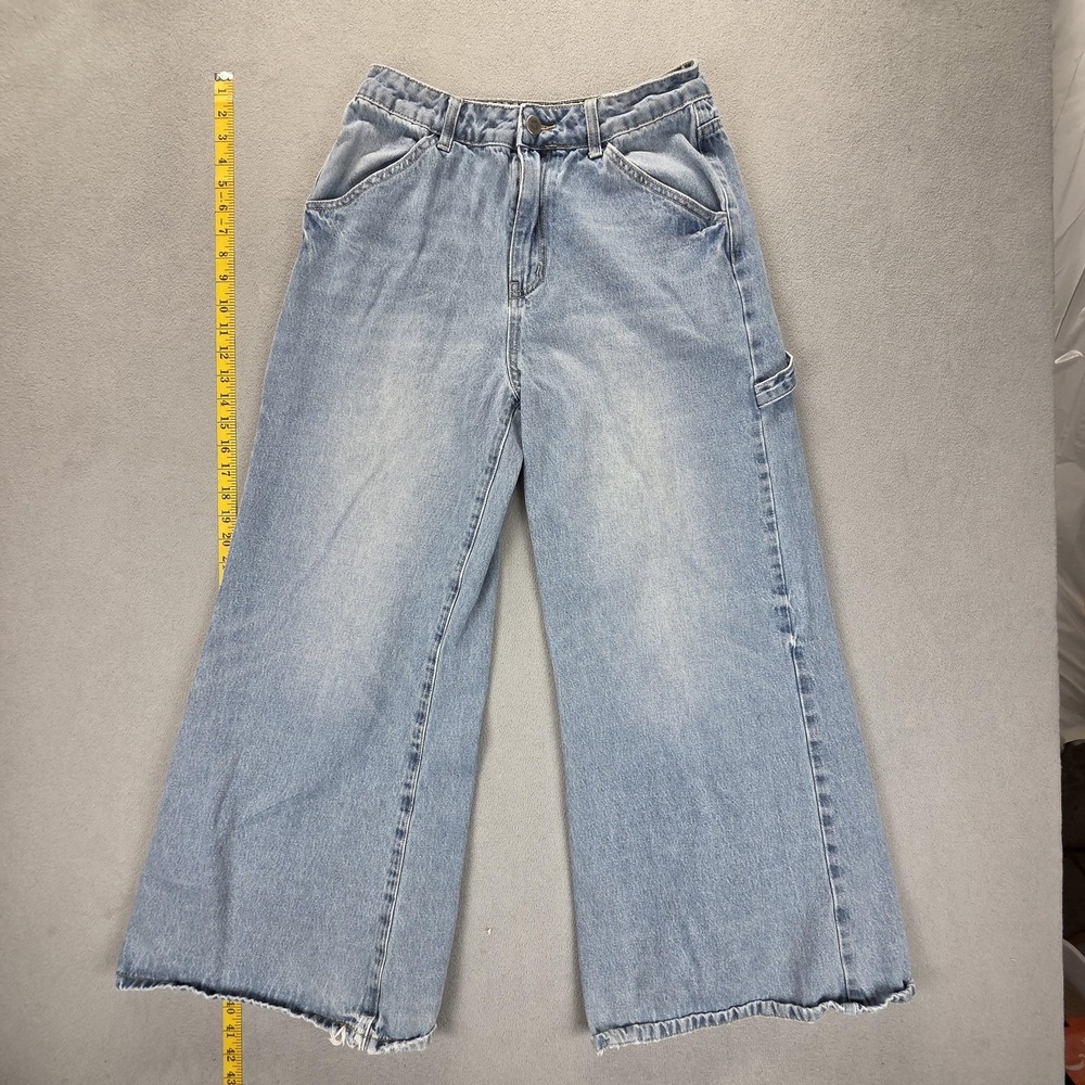 Cider Jeans Womens L Blue High Rise Wide Leg Baggy Y2K Carpenter Fits 27x28